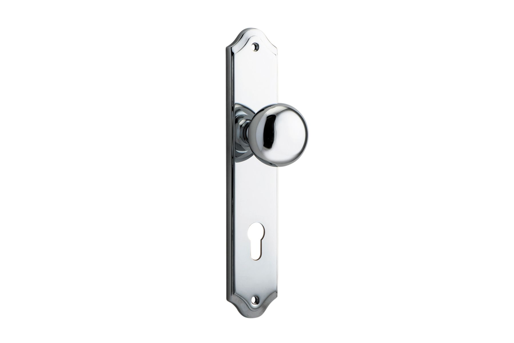 11828E85 - Cambridge Knob - Shouldered Backplate - Polished Chrome - Entrance