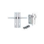 12404KENTR60KT - Helsinki Lever - Chamfered Backplate Entrance Kit with High Security Lock - Brushed Chrome - Entrance