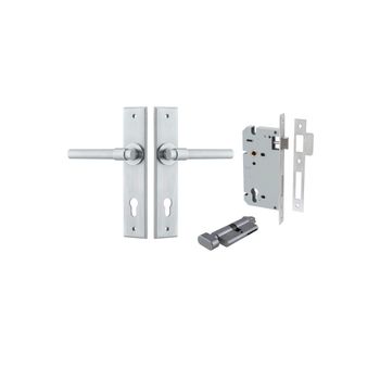 Helsinki Lever - Chamfered Backplate Entrance Kit with High Security Lock