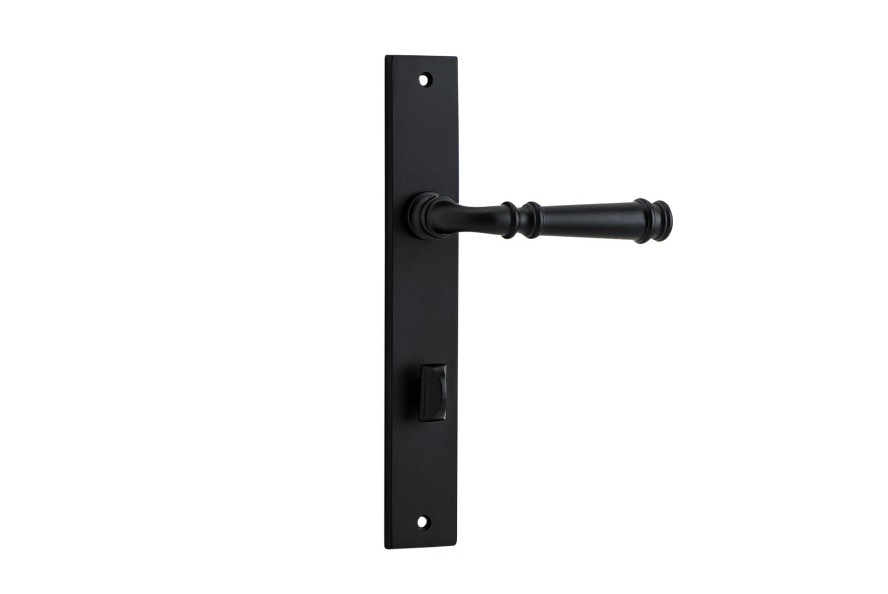 12706P85 - Verona Lever - Rectangular Backplate - Matt Black - Privacy