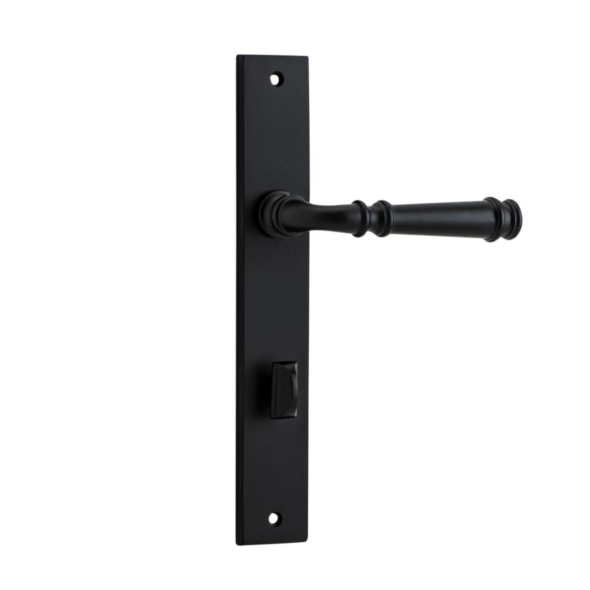 12706P85 - Verona Lever - Rectangular Backplate - Matt Black - Privacy
