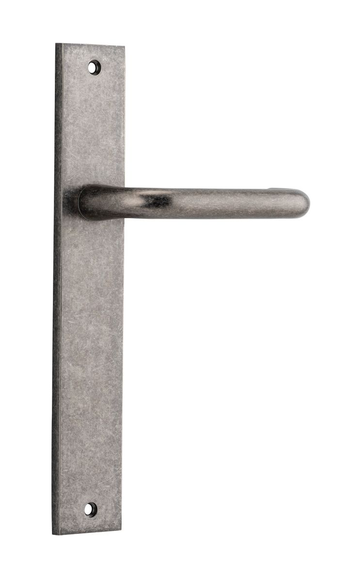 13844 - Oslo Lever - Rectangular Backplate - Distressed Nickel - Passage