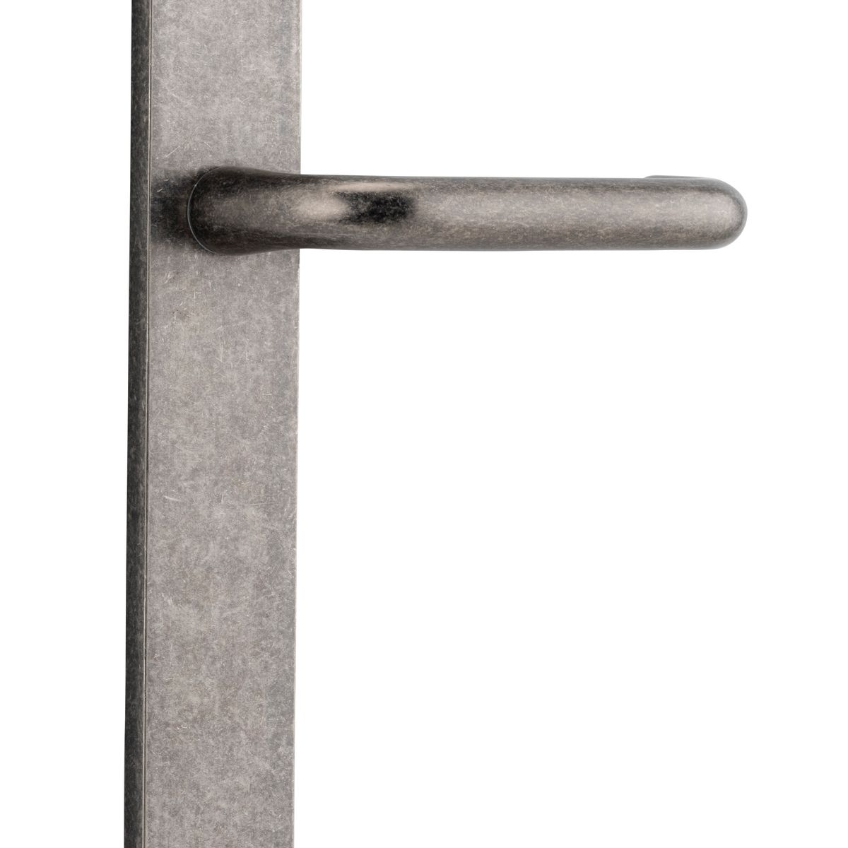 13844 - Oslo Lever - Rectangular Backplate - Distressed Nickel - Passage