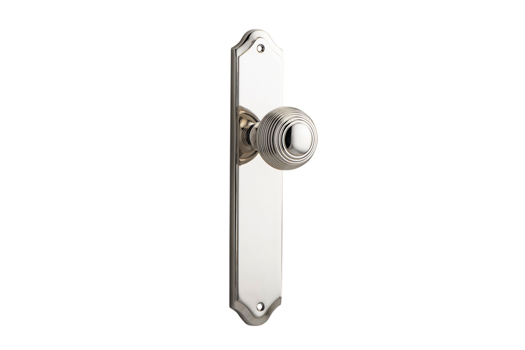14330 - Guildford Knob - Shouldered Backplate - Polished Nickel - Passage