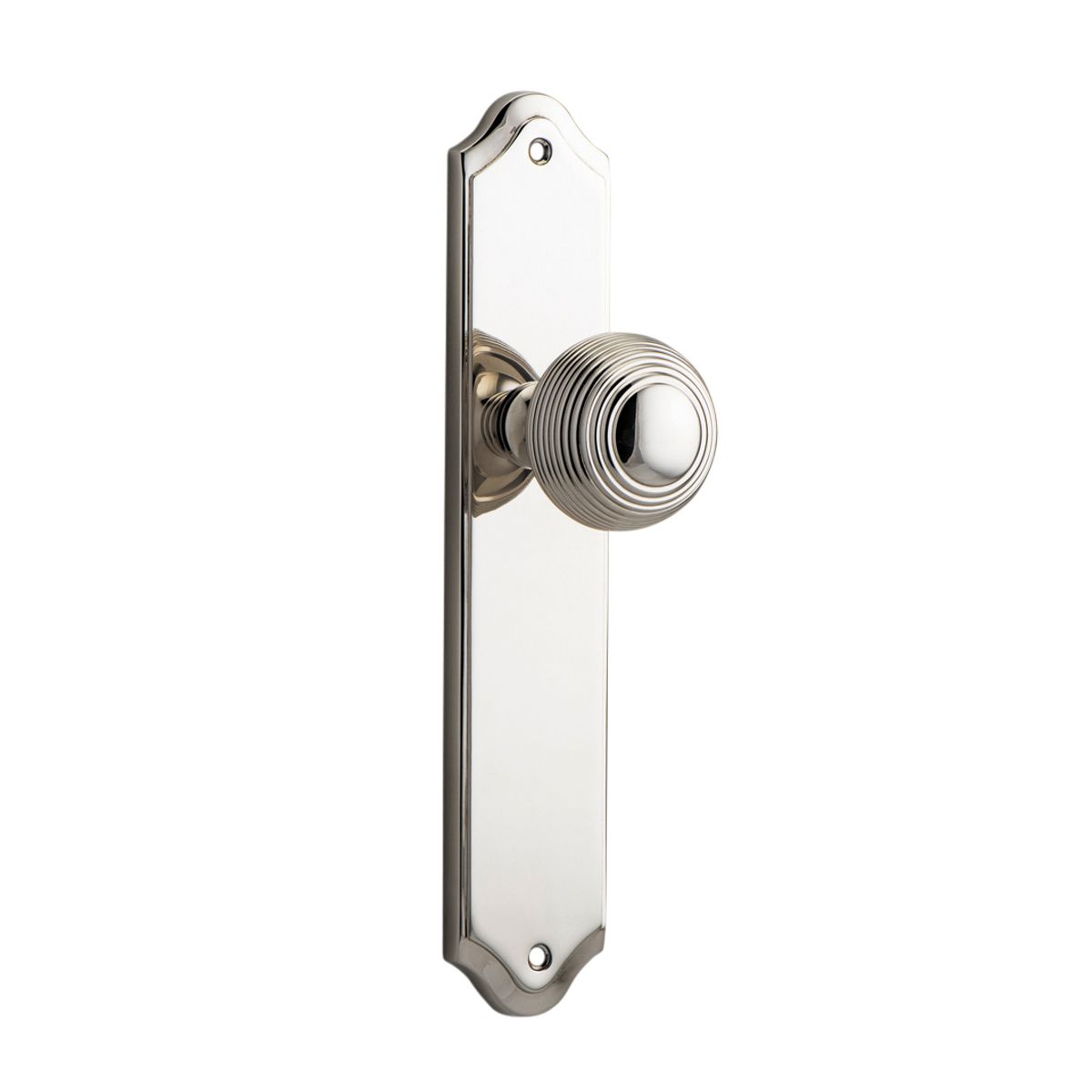 14330 - Guildford Knob - Shouldered Backplate - Polished Nickel - Passage