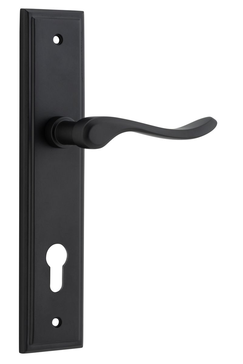 12926E85 - Stirling Lever - Stepped Backplate - Matt Black - Entrance
