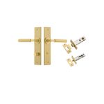 16394KPRIV60 - Berlin Lever - Chamfered Backplate Privacy Kit - Brushed Gold PVD - Privacy
