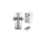 11842KENTR60KK - Guildford Knob - Stepped Backplate Entrance Kit with High Security Lock - Polished Chrome - Entrance