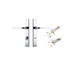 11708KPRIV60 - Annecy Lever - Rectangular Backplate Privacy Kit with Privacy Turn - Polished Chrome - Privacy