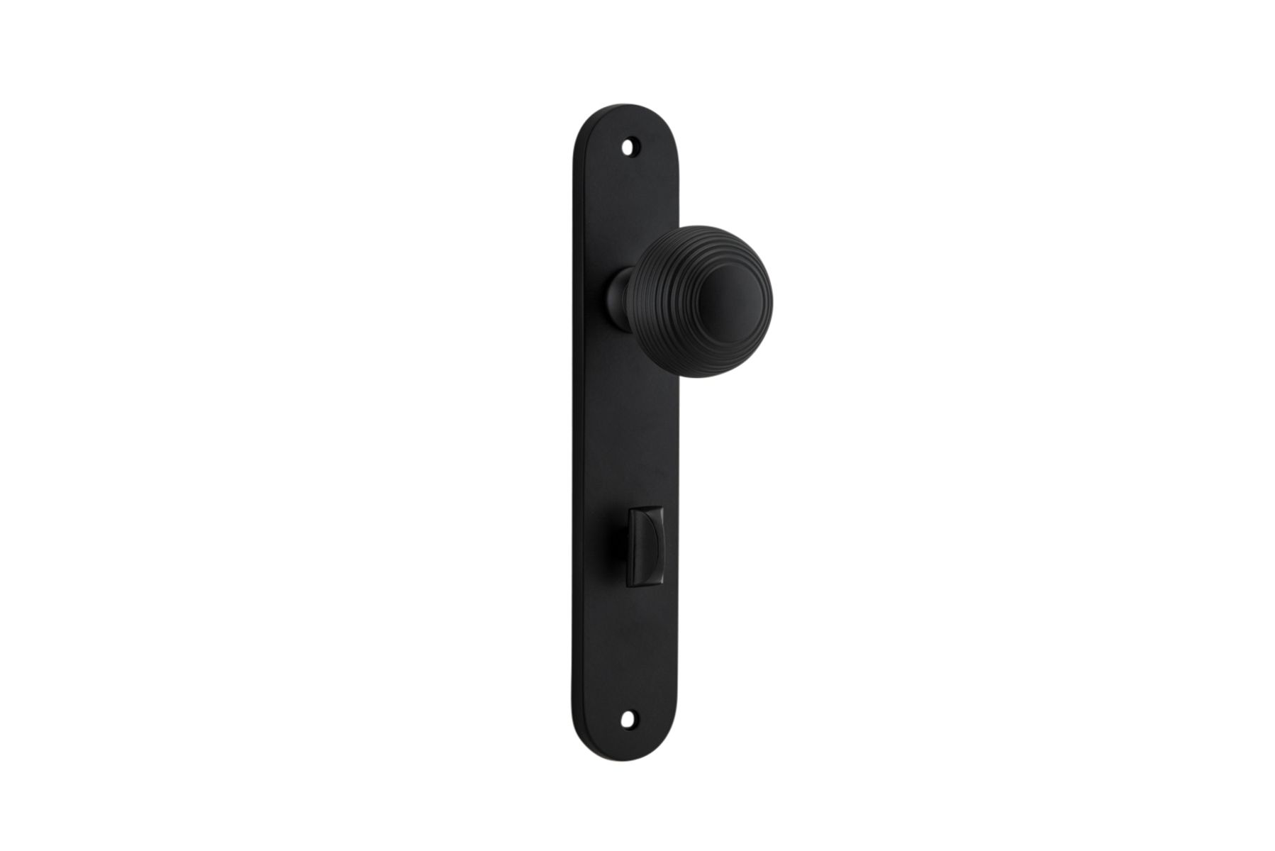 12836P85 - Guildford Knob - Oval Backplate - Matt Black - Privacy