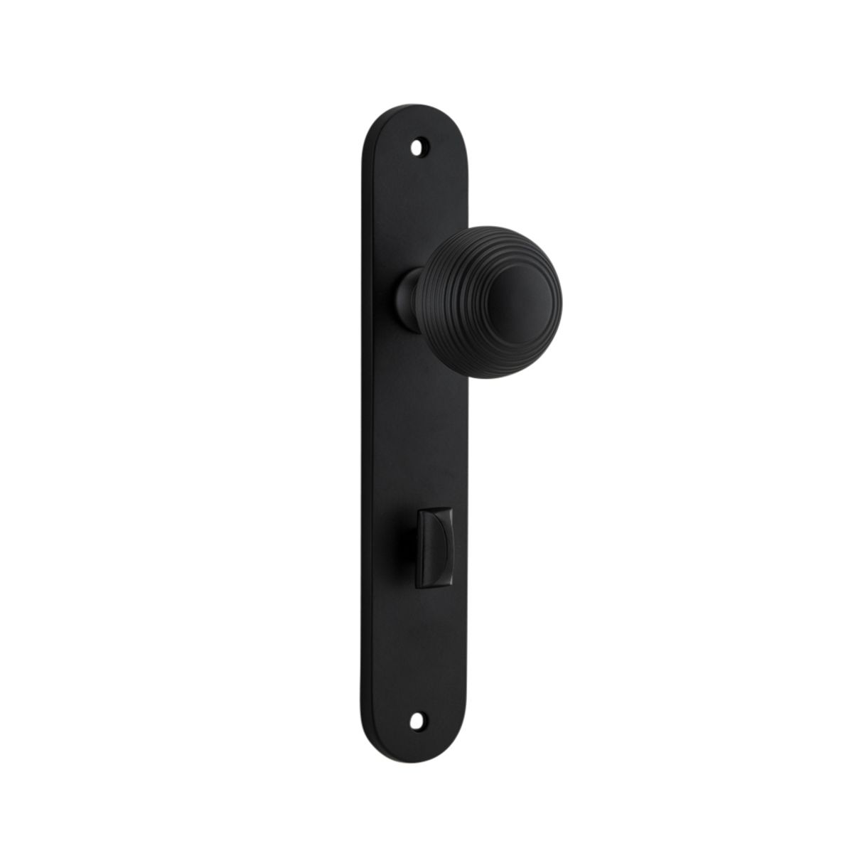 12836P85 - Guildford Knob - Oval Backplate - Matt Black - Privacy