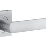 21185KIBPRIV60 - Osaka Lever - Square Rose (Inbuilt Privacy) - Brushed Chrome - Privacy