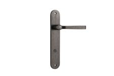 13732P85 - Annecy Lever - Oval Backplate - Distressed Nickel - Privacy