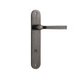 13732P85 - Annecy Lever - Oval Backplate - Distressed Nickel - Privacy