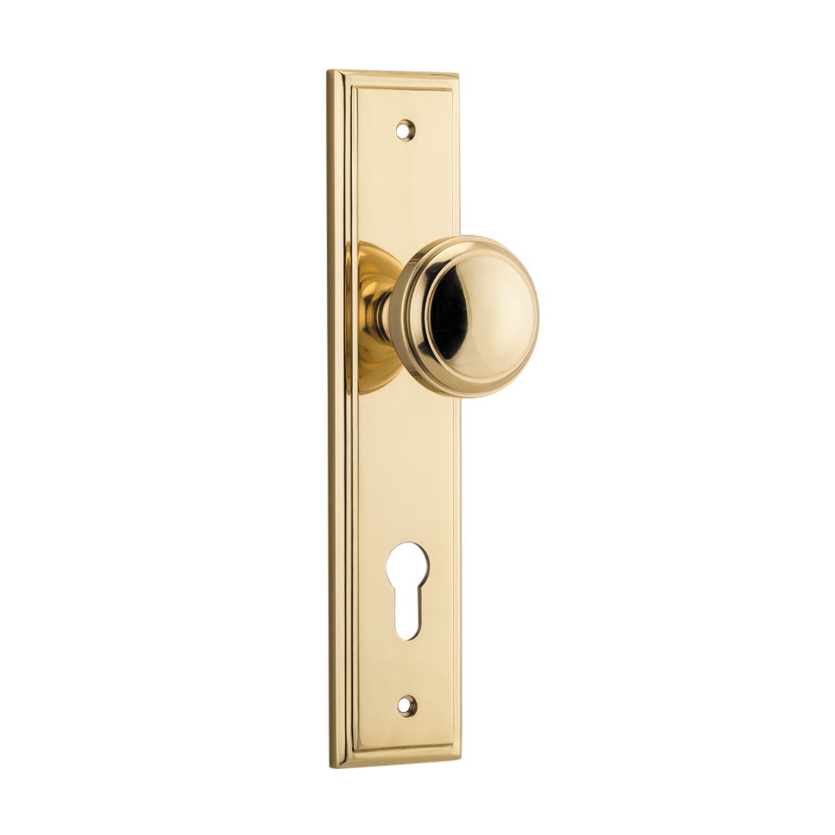10338E85 - Paddington Knob - Stepped Backplate - Polished Brass - Entrance