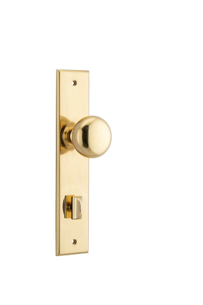 10446P85 - Cambridge Knob - Chamfered Backplate - Polished Brass - Privacy