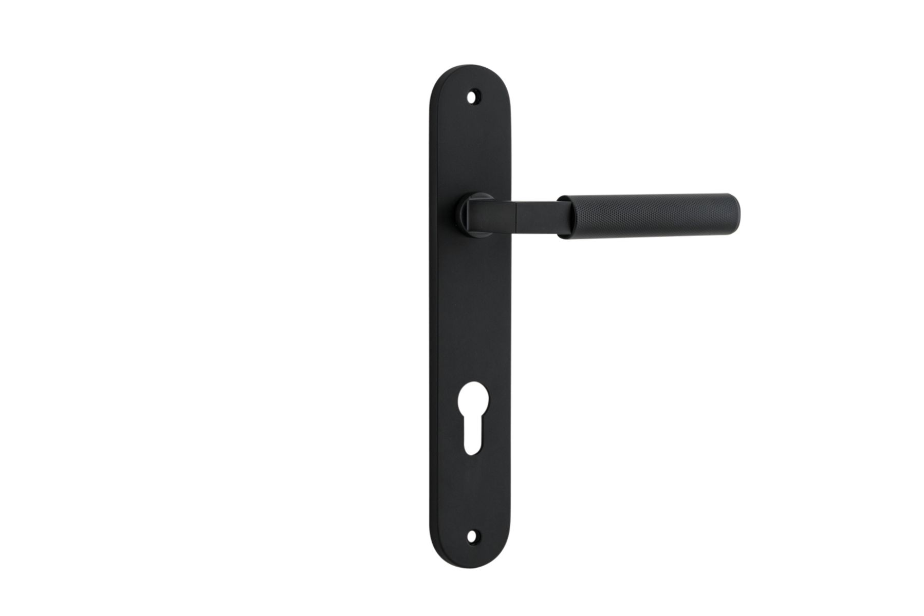 12768E85 - Brunswick Lever - Oval Backplate - Matt Black - Entrance