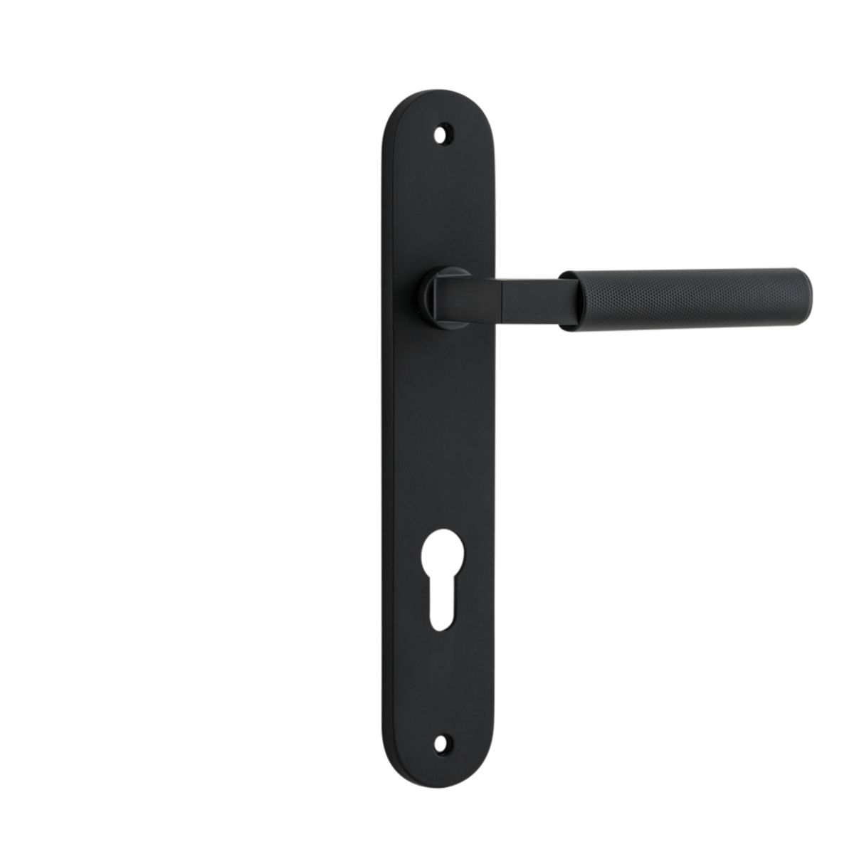 12768E85 - Brunswick Lever - Oval Backplate - Matt Black - Entrance