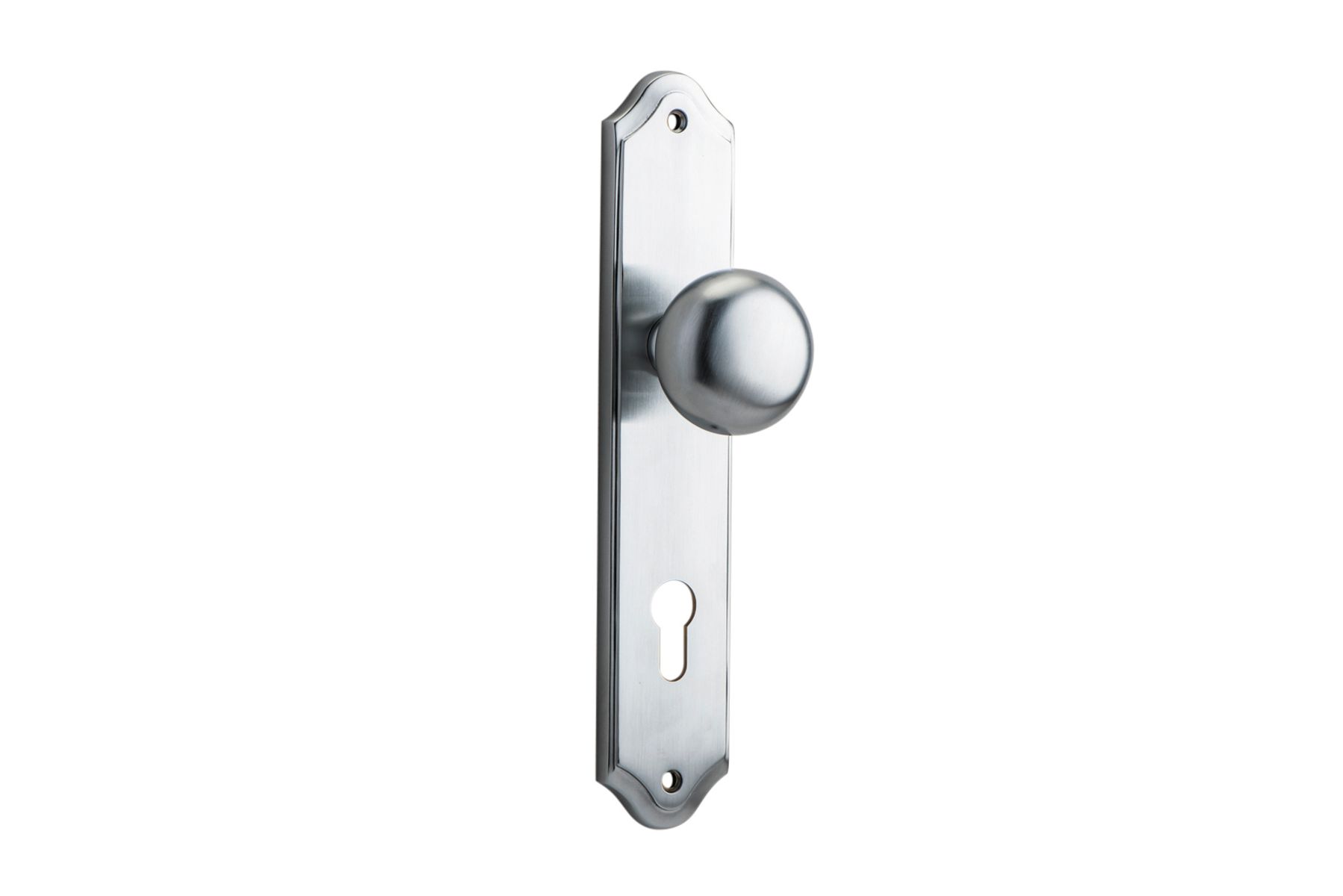 12328E85 - Cambridge Knob - Shouldered Backplate - Brushed Chrome - Entrance
