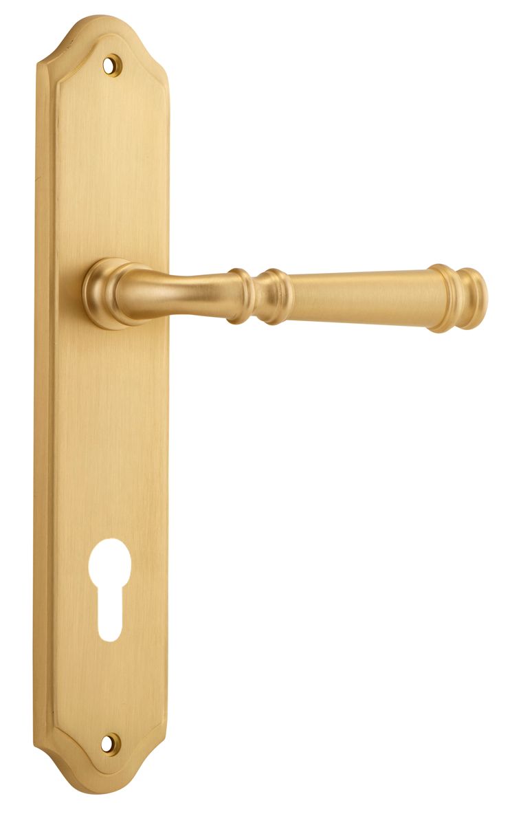13218E85 - Verona Lever - Shouldered Backplate - Brushed Brass - Entrance
