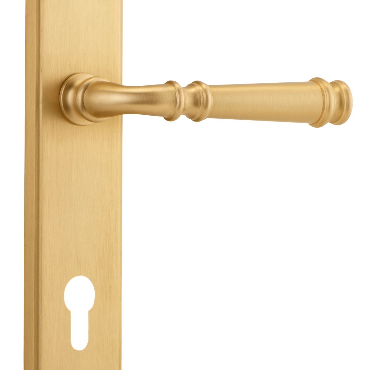 13218E85 - Verona Lever - Shouldered Backplate - Brushed Brass - Entrance