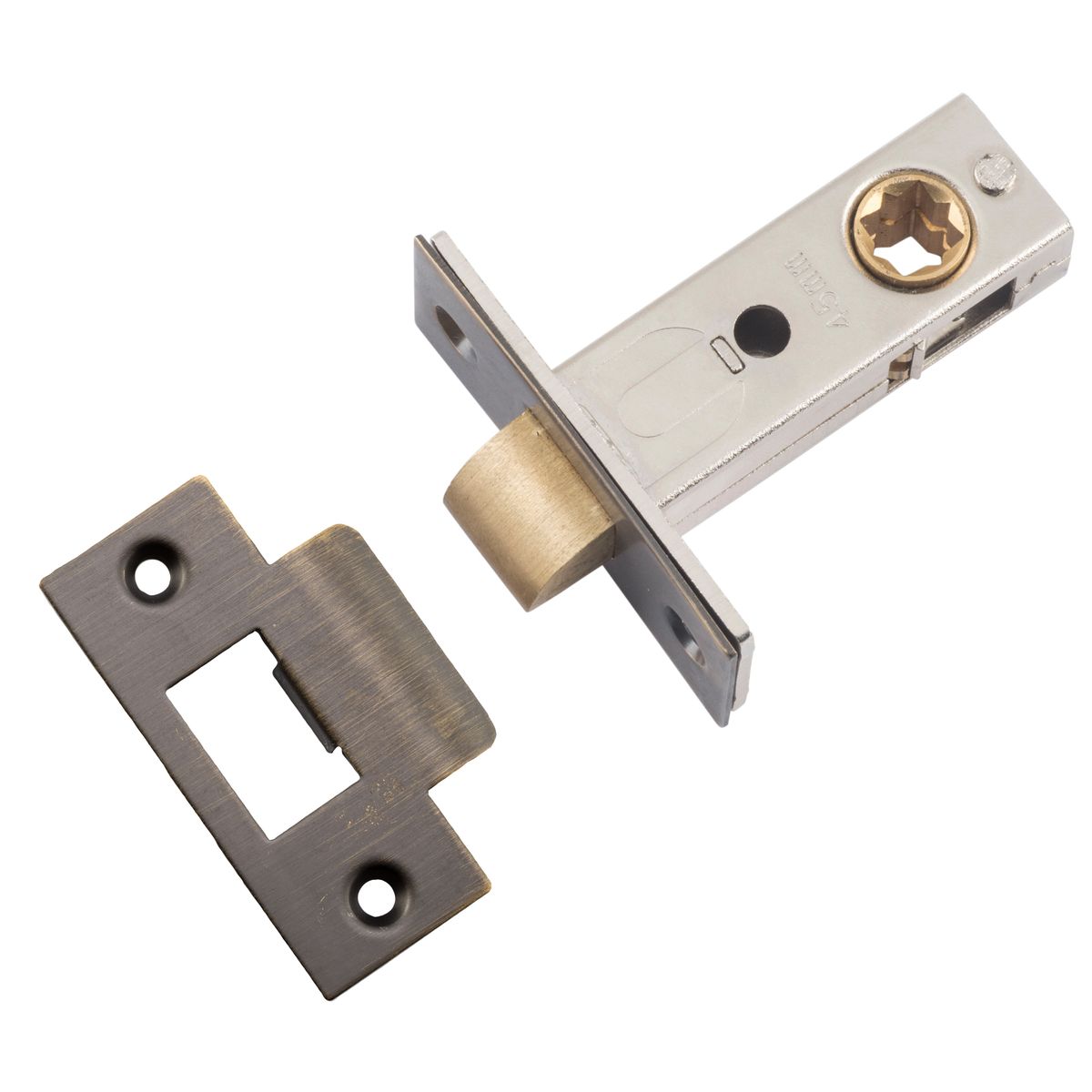 21483 - Hard Sprung Split Cam Tube Latch - 45mm Backset - Signature Brass