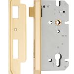 17188 - Rebated 85mm Euro Mortice Locks - 60mm Backset - Brushed Gold PVD