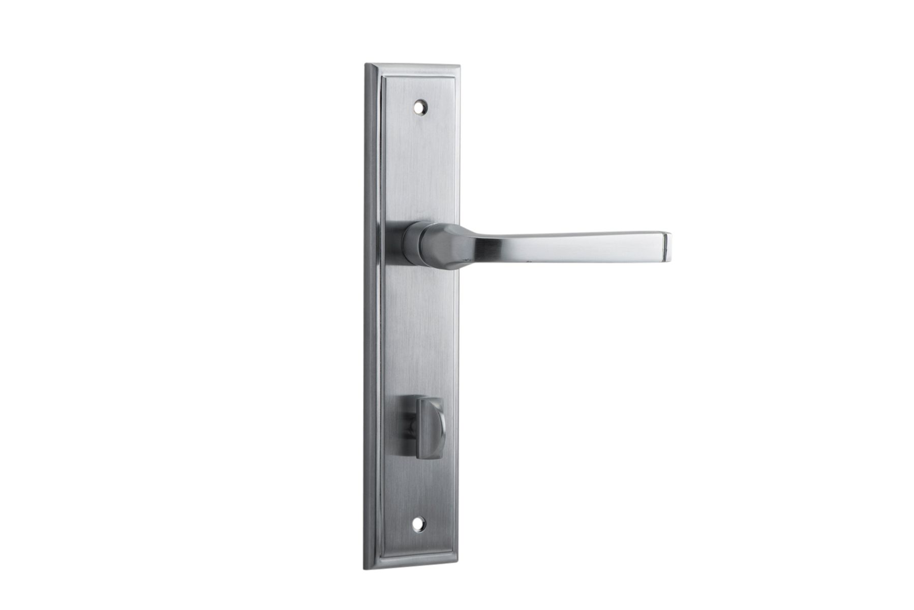 12244P85 - Annecy Lever - Stepped Backplate - Brushed Chrome - Privacy