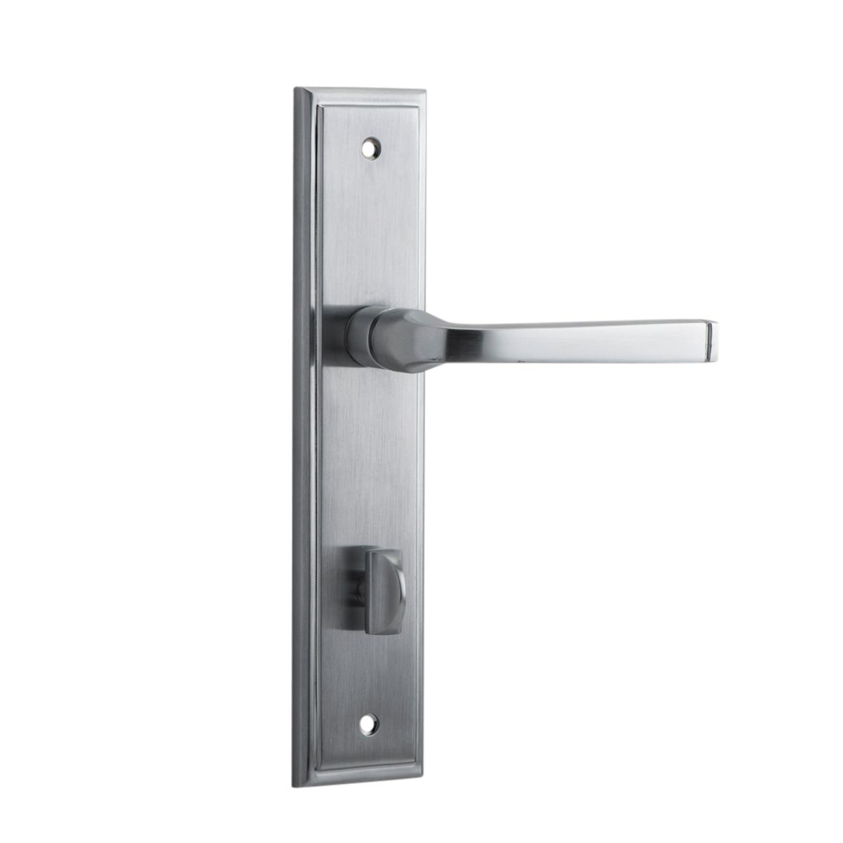 12244P85 - Annecy Lever - Stepped Backplate - Brushed Chrome - Privacy