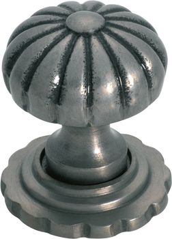 Fluted Cupboard Knob With Backplate - D38xP48mm