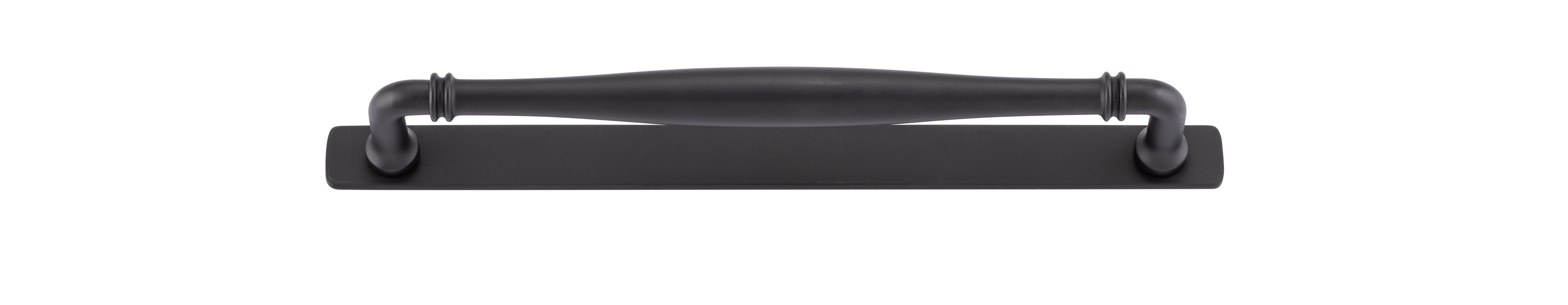 21083B - Sarlat Cabinet Pull with Backplate - CTC256mm - Matt Black
