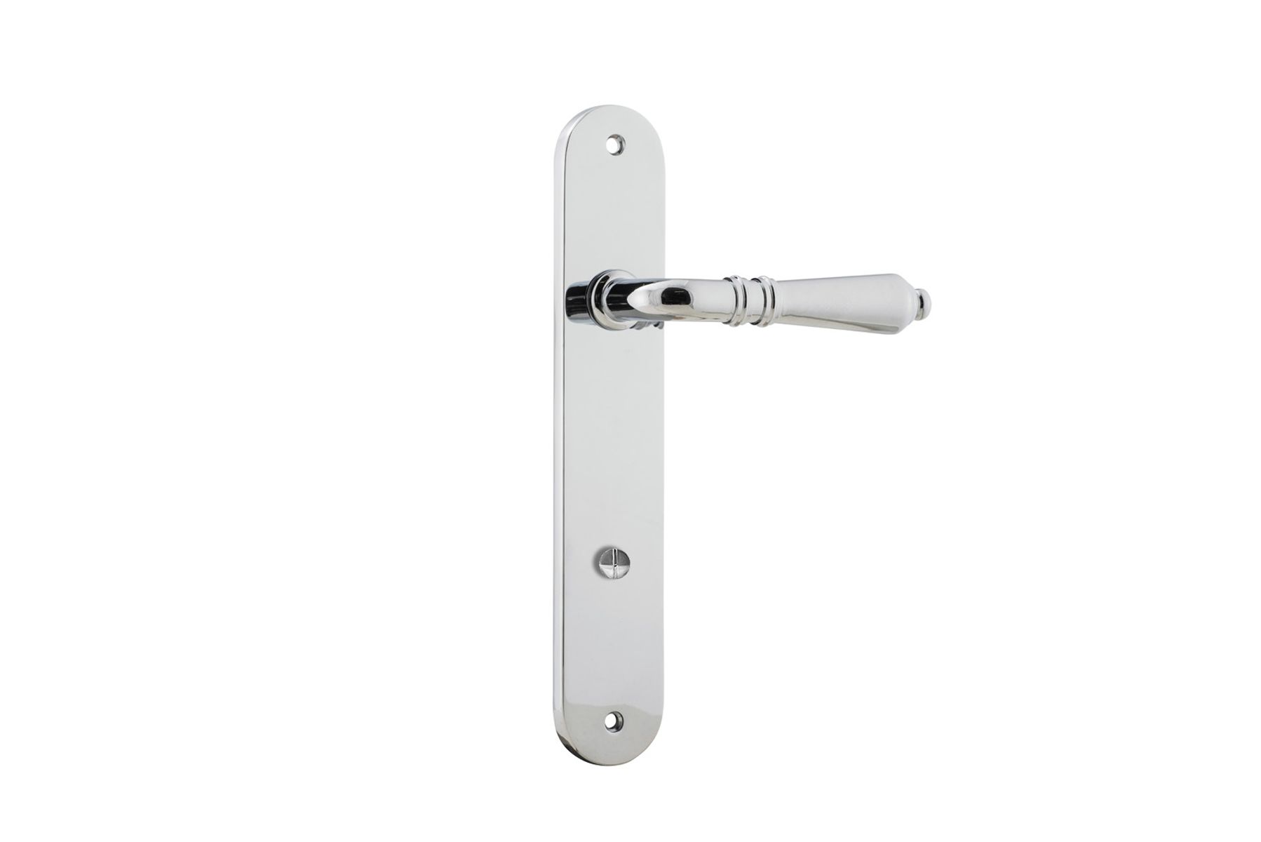 11724P85 - Sarlat Lever - Oval Backplate - Polished Chrome - Privacy