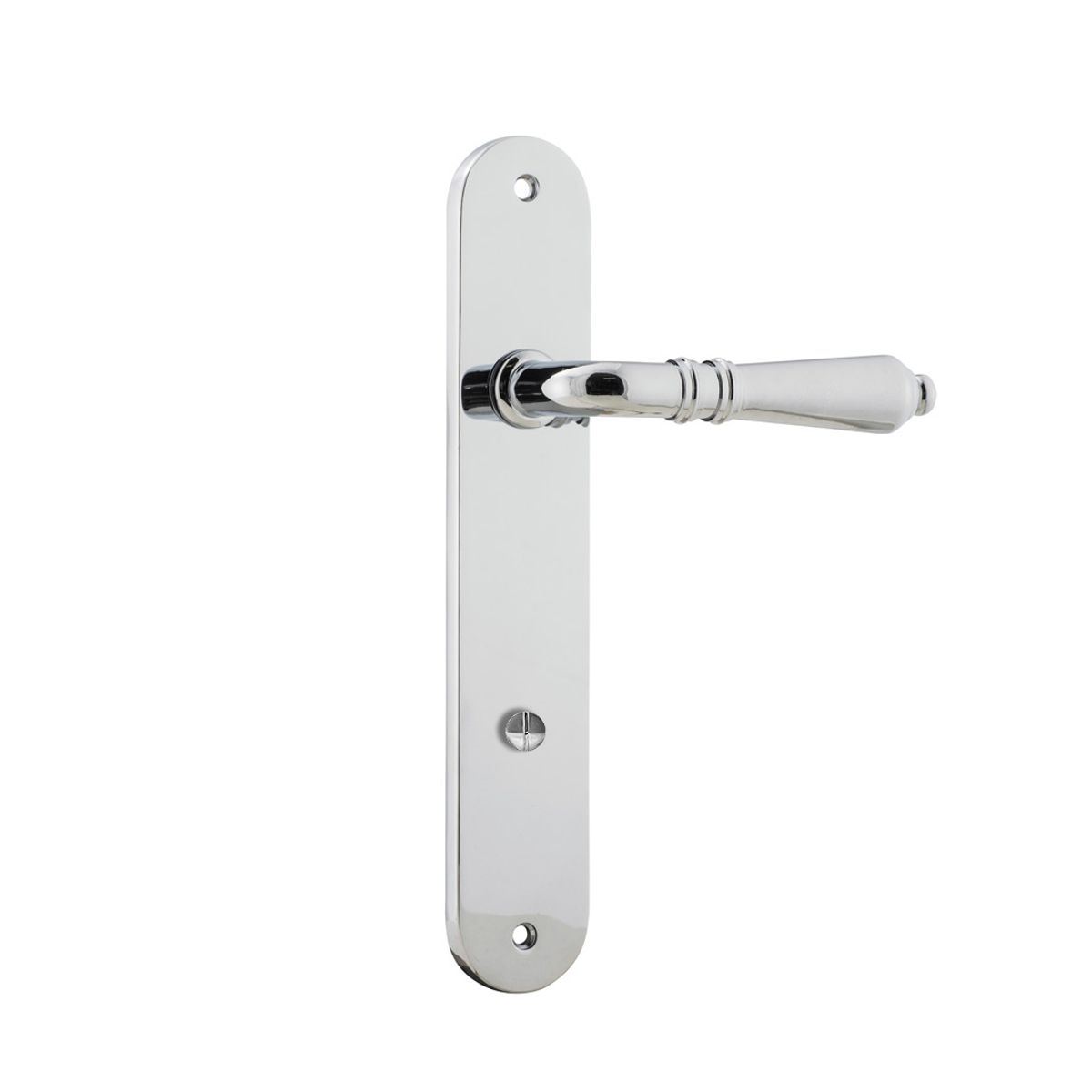 11724P85 - Sarlat Lever - Oval Backplate - Polished Chrome - Privacy