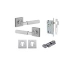 0425KENTR60KT - Brunswick Lever - Square Rose Entrance Kit with High Security Lock - Brushed Chrome - Entrance