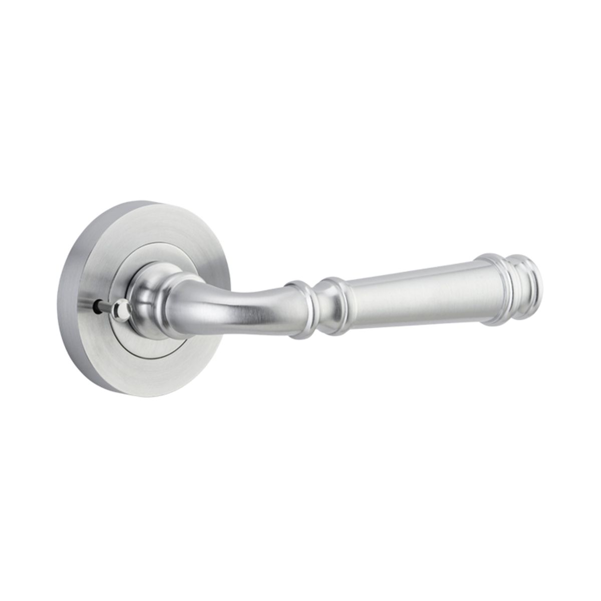 0315KIBPRIV60 - Verona Lever - Round Rose (Inbuilt Privacy) - Brushed Chrome - Privacy
