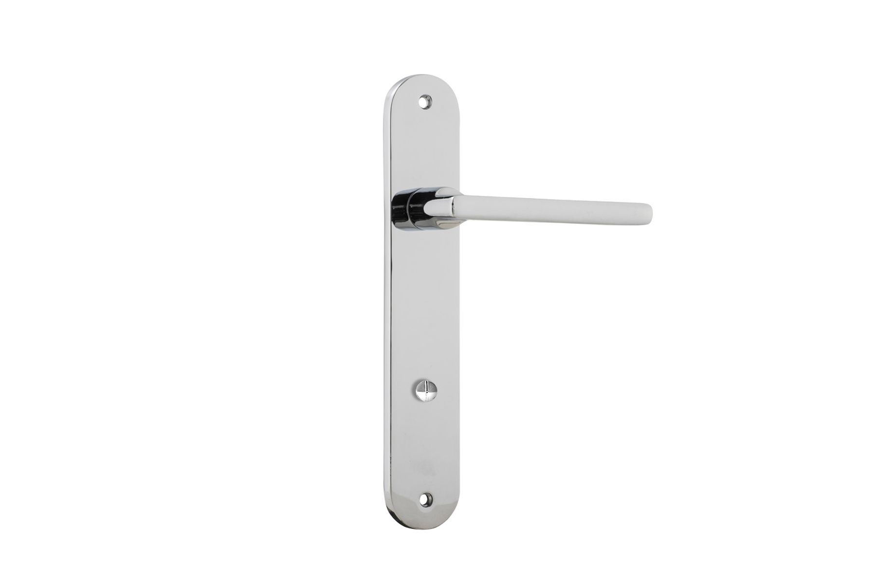 11726P85 - Baltimore Lever - Oval Backplate - Polished Chrome - Privacy