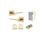 0430KENTR60KK - Como Lever - Square Rose Entrance Kit with High Security Lock - Polished Brass - Entrance
