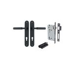 12766KENTR60KK - Berlin Lever - Oval Backplate Entrance Kit with High Security Lock - Matt Black - Entrance