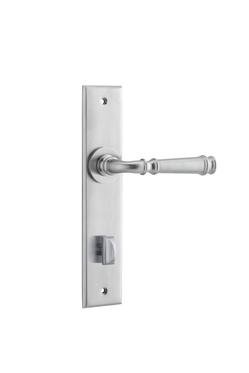 12286P85 - Verona Lever - Chamfered Backplate - Brushed Chrome - Privacy