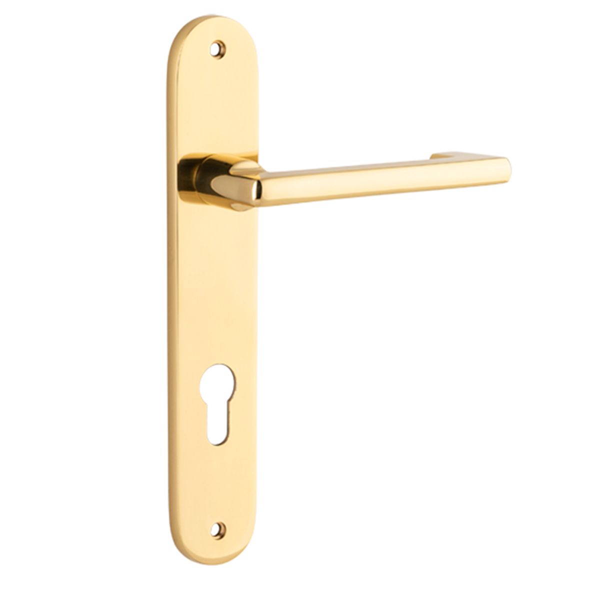 10352E85 - Baltimore Return Lever - Oval Backplate - Polished Brass - Entrance