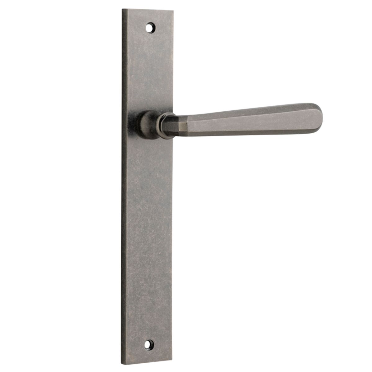 13872 - Copenhagen Lever - Rectangular Backplate - Distressed Nickel - Passage