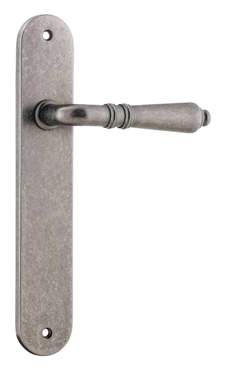 13724 - Sarlat Lever - Oval Backplate - Distressed Nickel - Passage