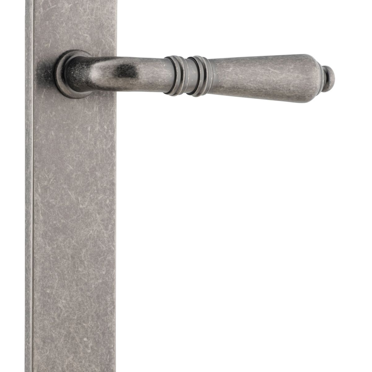 13724 - Sarlat Lever - Oval Backplate - Distressed Nickel - Passage